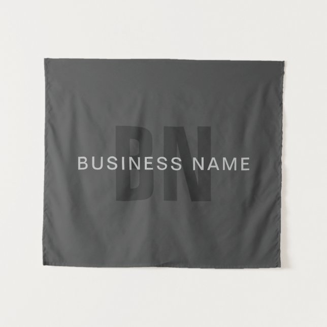 Modern Dark Grey Editable Monogram Design Template Tapestry (Front (Horizontal))