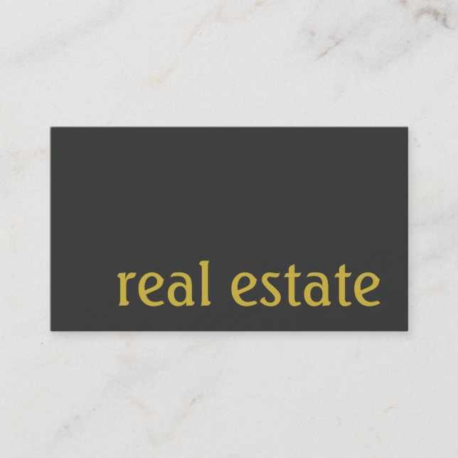 Modern Dark Grey Gold Colour Agent Business Card (Front)