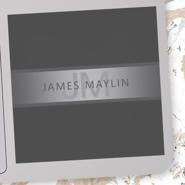 Modern Dark Grey Gradient Name or Business Name  (Creator Uploaded)