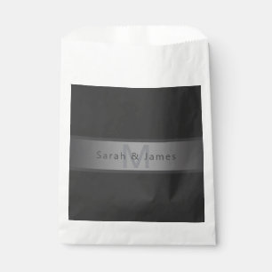 Modern Dark Grey Gradient Name or Business Name Favour Bag