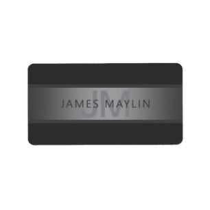 Modern Dark Grey Gradient Name or Business Name  Label