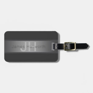 Modern Dark Grey Gradient Name or Business Name Luggage Tag