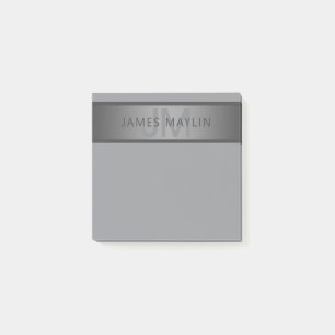 Modern Dark Grey Gradient Name or Business Name  Post-it Notes