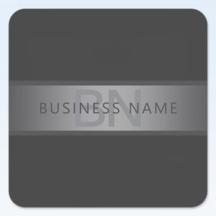 Modern Dark Grey Gradient Name or Business Name  Square Sticker
