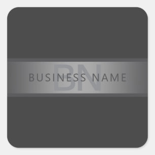 Modern Dark Grey Gradient Name or Business Name  Square Sticker