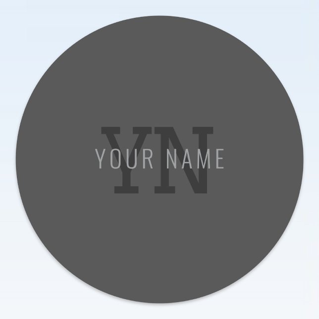 Modern Dark Grey Monogrammed Name (or other text) (Creator Uploaded)