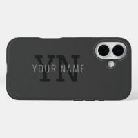 Modern Dark Grey Monogrammed Name (or other text)