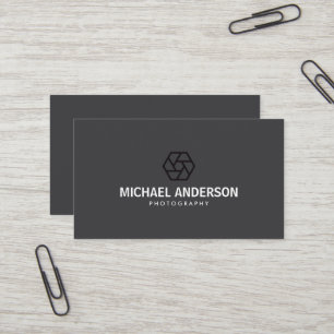 Modern, dark grey photography business card