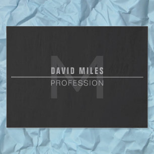 Modern Dark Grey Professional Name  Tissue Paper