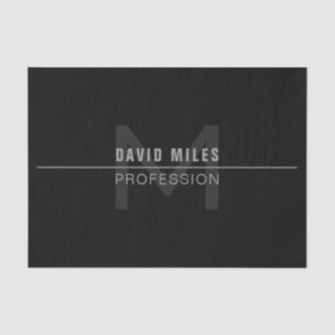 Modern Dark Grey Professional Name Tissue Paper