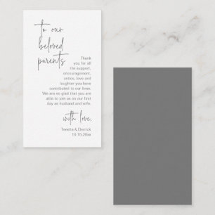 Modern Dark Grey Script, Wedding Thank you  Enclosure Card