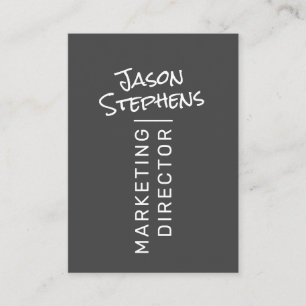 Modern Dark Grey Simple Hand Lettered Minimalist Business Card
