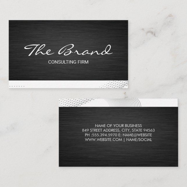 Modern Dark Metallic | Modern Background Business Card (Front/Back)