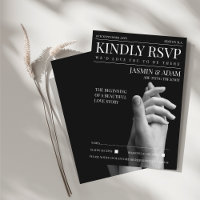 Modern Dark Mode Magazine Wedding RSVP
