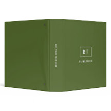 Modern Dark Olive Green Monogram