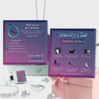 Modern Dark Pink Blue Gradient Jewellery Care Guid