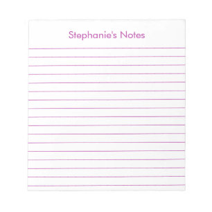 Modern Dark Pink Lined Personalized Notepad