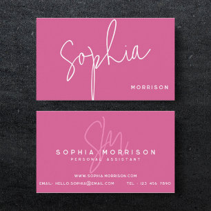 Modern Dark Pink Monogram Professional Business Card