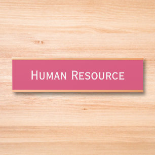 Modern Dark Pink Office Room Department Name Door Sign