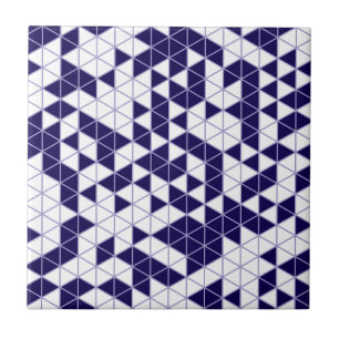 Modern Dark Purple Lavender Geometric Triangles Tile