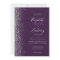 Modern Dark Purple Silver Glitter Edge Wedding
