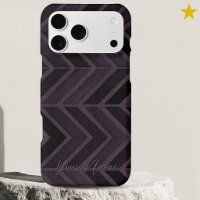 Modern Dark Purple Watercolor Zig Zag Custom Name 