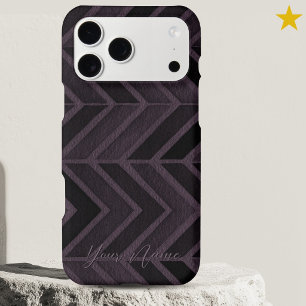 Modern Dark Purple Watercolor Zig Zag Custom Name 