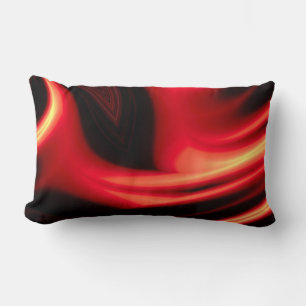 Modern Dark Red Black Colour Abstract Lumbar Pillow