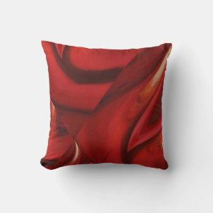 Modern Dark Red Brow Abstract Throw Pillow