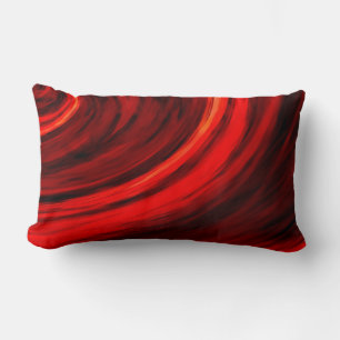 Modern Dark Red Brown Colour Abstract Lumbar Pillow