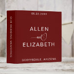 Modern Dark Red Customized Bride and Groom Binder<br><div class="desc">Are you planning a wedding but don't know where to start? Look no further than this modern dark red personalized bride and groom wedding album binder! This handy planner will help you organize all of your wedding details, from the invitations to the RSVPs. Plus, it includes space for photos, notes,...</div>