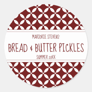 Modern Dark Red & White Canning Label