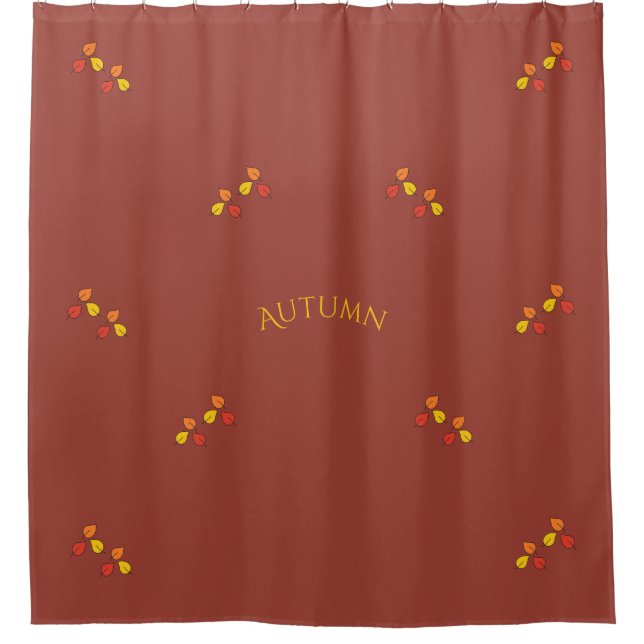 Modern Dark Red with Gold Autumn Leaves  (Front)