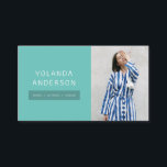 Modern dark teal fashion stylist actor model photo business card<br><div class="desc">Modern dark teal fashion stylist actor model photo</div>