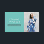 Modern dark teal fashion stylist actor model photo business card<br><div class="desc">Modern dark teal fashion stylist actor model photo</div>