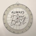 Modern Dartboard<br><div class="desc">Elevate your game room or office with this modern minimalist dartboard featuring the motivational quote "Always do your best" in chic typography. The neutral tones blend seamlessly with any decor,  making it both a functional piece and a stylish statement. Perfect for those who appreciate simplicity and elegance.</div>