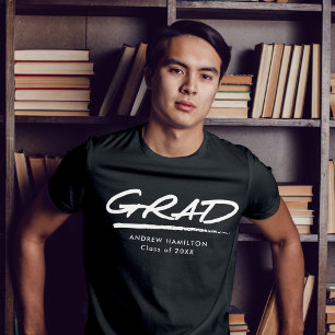 Modern Dashed Grad Personalized Graduation T-Shirt