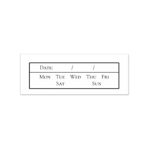 Modern Date Fecha Rubber Stamp