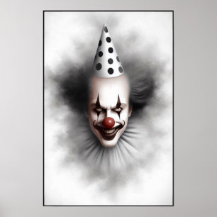 Modern Day Creepy Clown Portrait  Poster