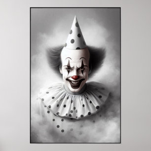 Modern Day Creepy Clown Portrait Poster