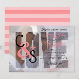 Modern Day Love Wedding - Coral Invitation