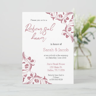 Modern Day Rose Gold Floral Invitation