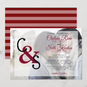 Modern Day Wedding or Anniversary - Red Maroon Invitation
