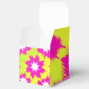 Modern Dazzle Rose Green Yellow Tie Dye Favor Box