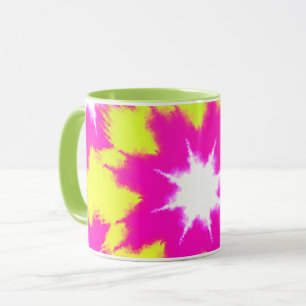 Modern Dazzle Rose Green Yellow Tie Dye Mug