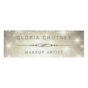Modern Dazzle Sparkling Bokeh Glitter Name Tag