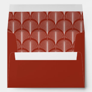 Modern Deco   Elegant Holiday Red Wedding Envelope