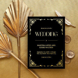 Modern Deco   Elegant Wedding Black and Gold
