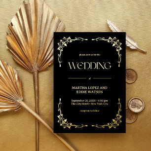 Modern Deco   Elegant Wedding Black and Gold