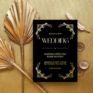 Modern Deco   Elegant Wedding Black and Gold
